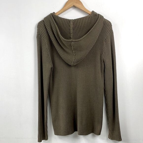 Forever21 |Olive hooded Ribbed sweater Lg ,long sleeve. - Picture 1 of 3